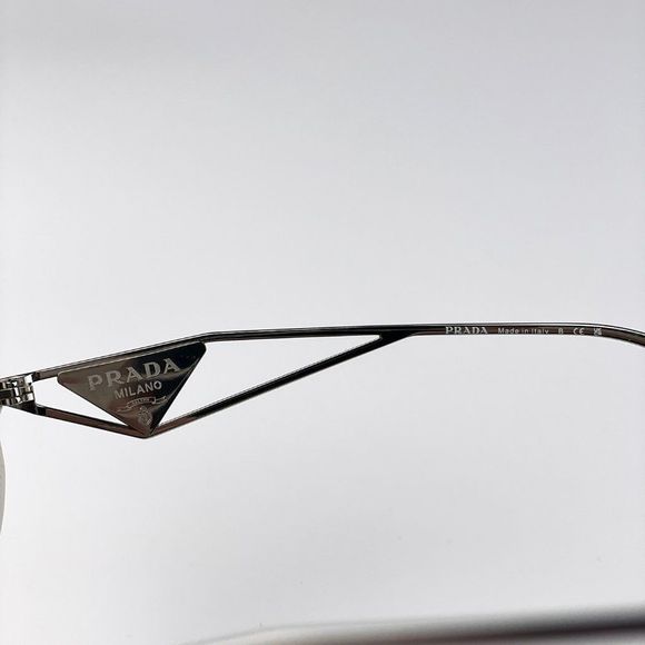 Prada PR14YS 1425S0 Sunglasses Talc Dark Grey Rectangle Women - Picture 12 of 15